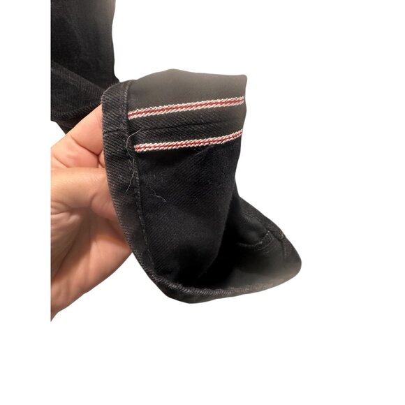 Sold The Stronghold SelvedgenStraight Leg Jeans Men 34 Black Button Fly Moto Roc - Picture 3 of 16